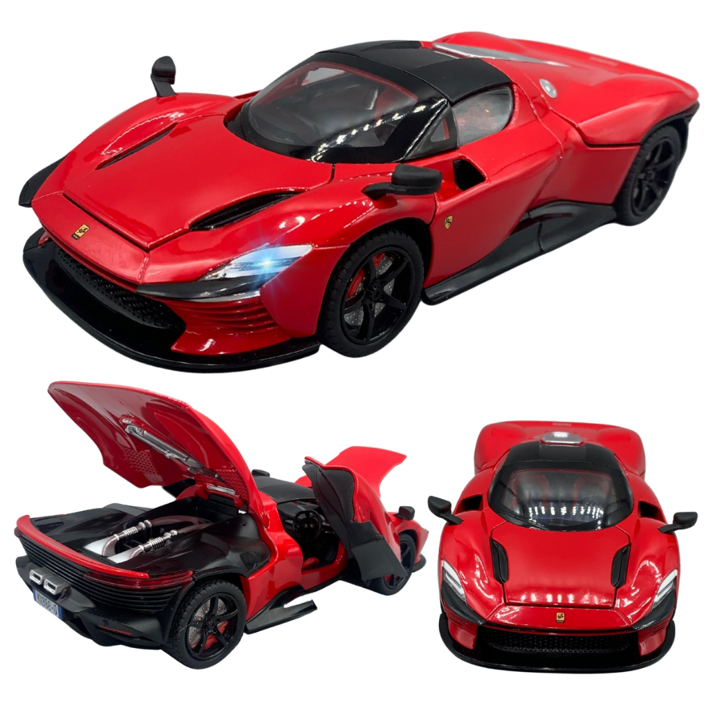 Miniatura Ferrari Daytona 1/24 Acende Farol Lanterna Tem Som