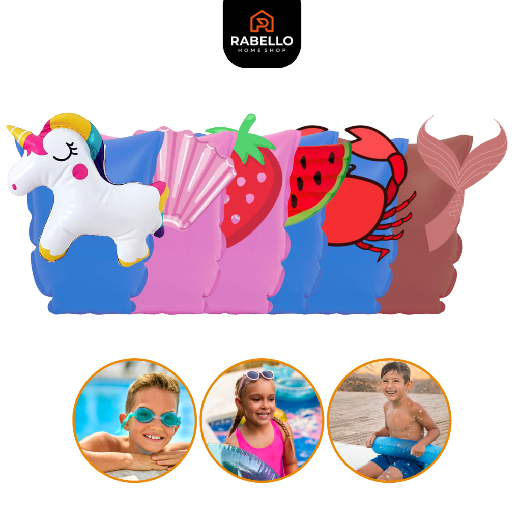 Boia Braço Infantil Inflável Salva Vidas de Piscina Praia Não Fura Flutuador Natação em Oferta na Shopee