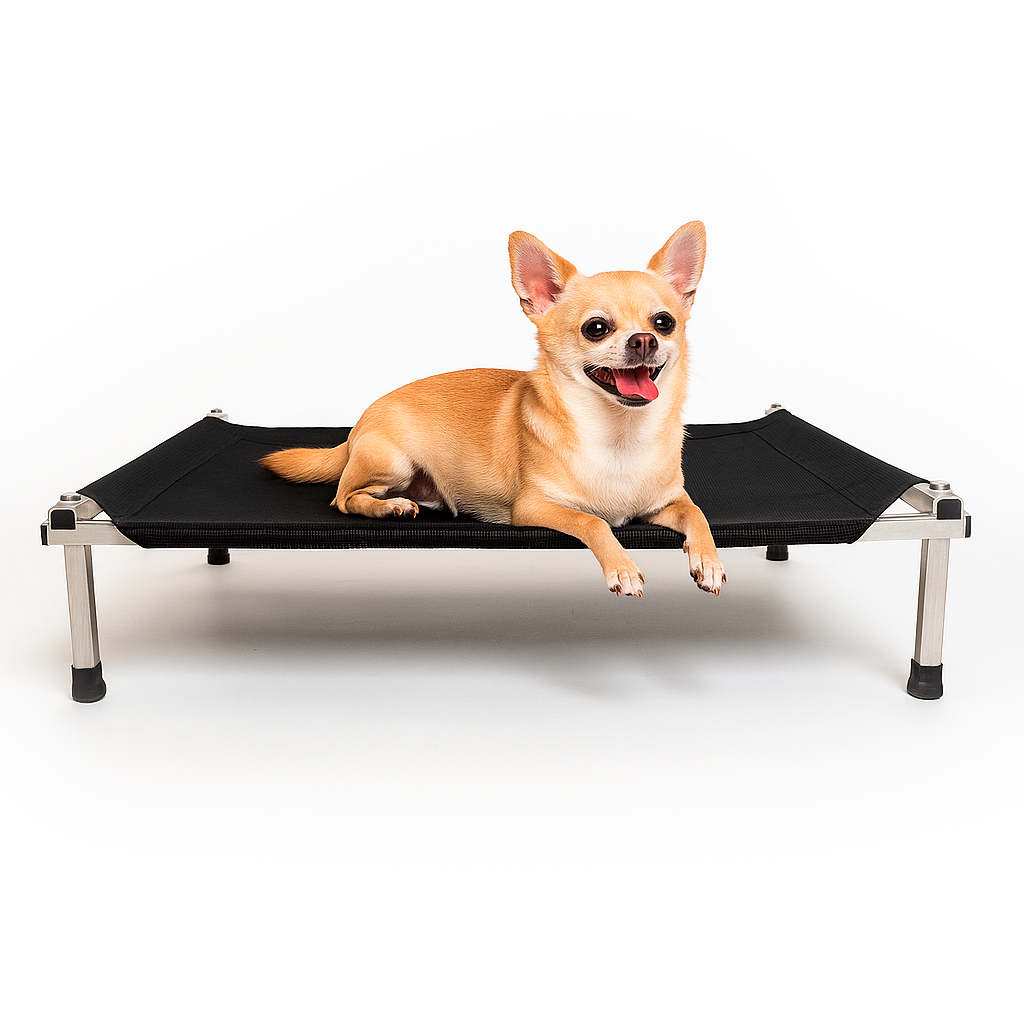 Cama Suspensa Tamanho P Preto Cachorro Alumínio Lavável Resistente