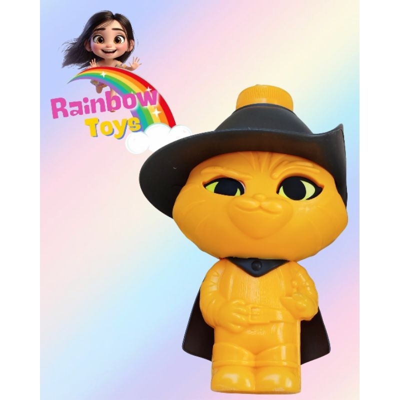 Boneco Garrafa Shrek Gato de Botas, promocional Giraffas