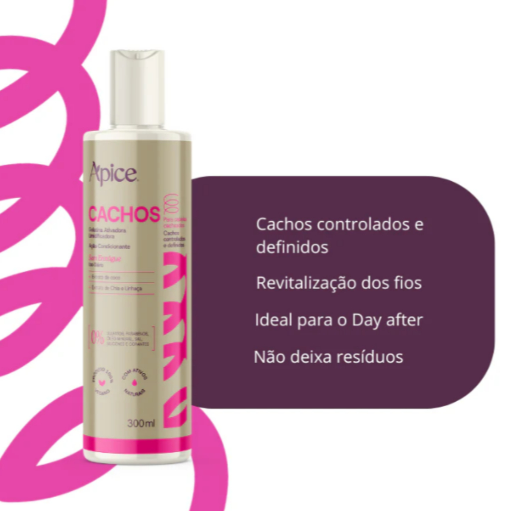 Kit Apice Cachos 300ml: Shampoo Condicionador Gelatina Máscara e Mousse Ativador · foto 2