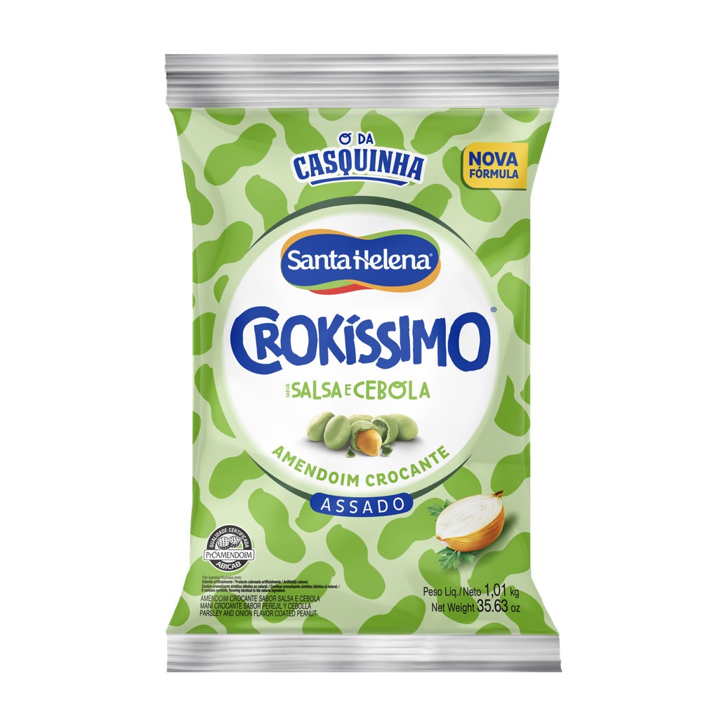 Amendoim Casquinha Crokíssimo Cebola e Salsa 1,01kg Santa Helena Petisco
