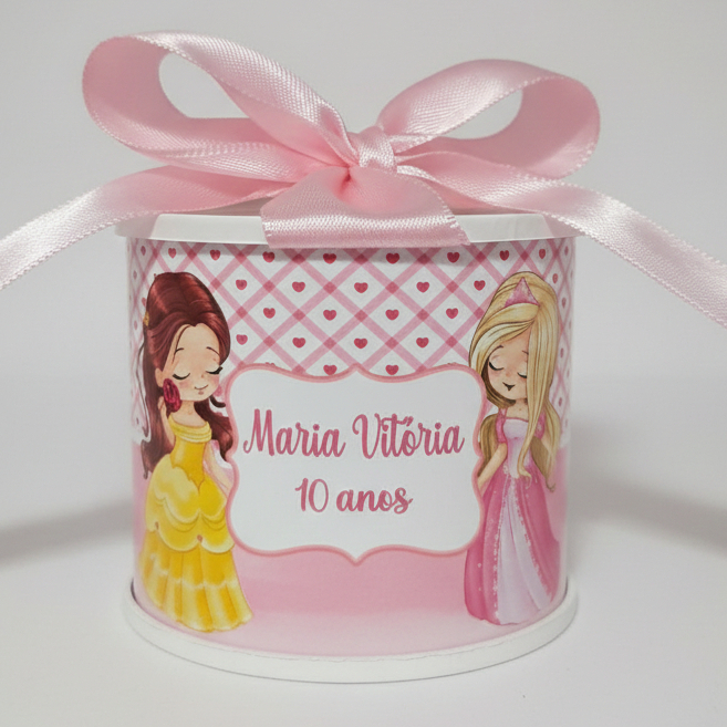 Kit  tubolatas personalizadas 5x6 ,Maternidade ,Lembrancinhas para aniversários ,mimos para festas.Tema Princesa cute