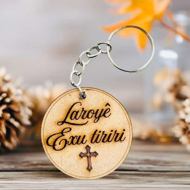 Kit Chaveiro LAROYÊ EXU TIRIRI, para decoração, festa, orixás, lembrancinhas em MDF