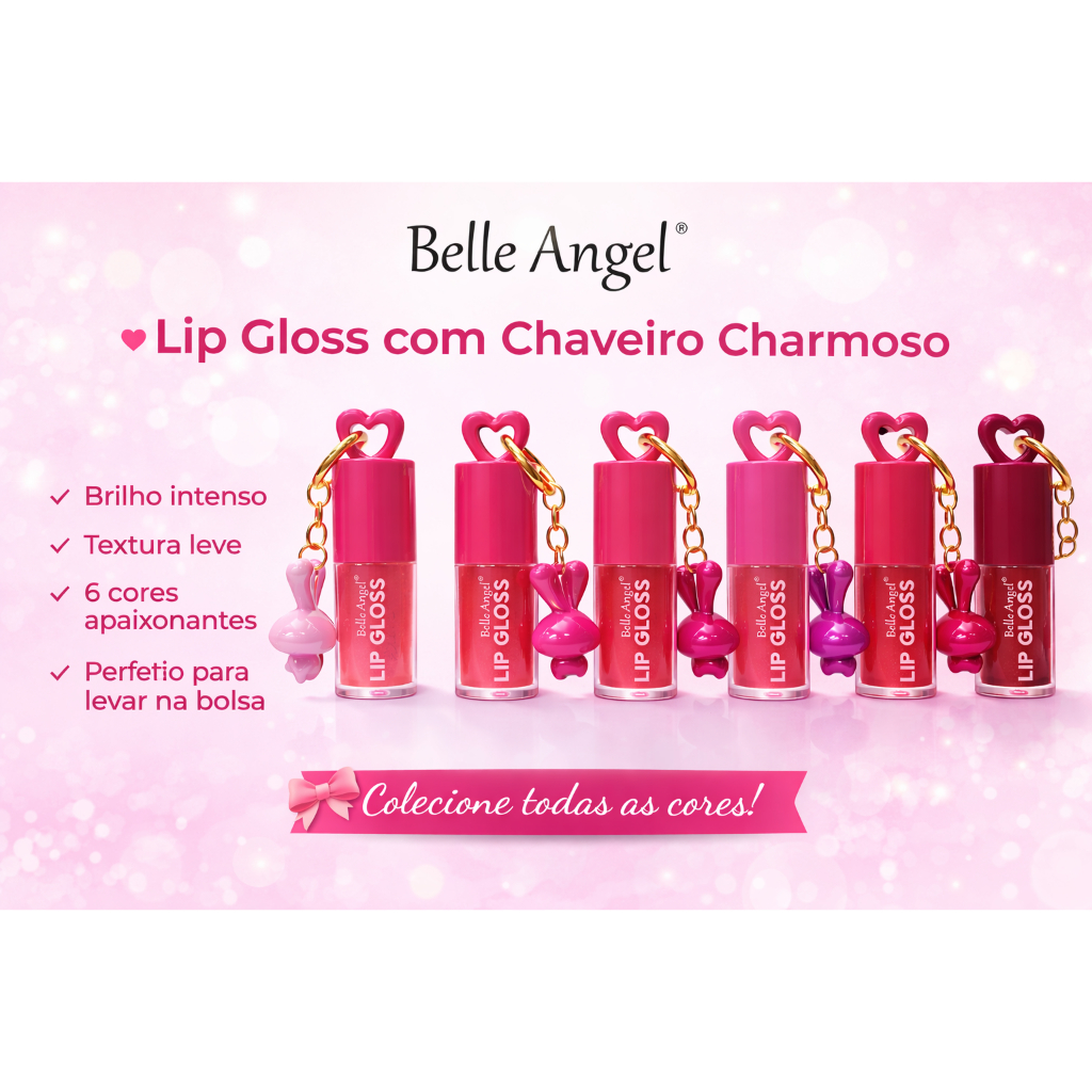 Lip Gloss com Chaveiro - Belle Angel