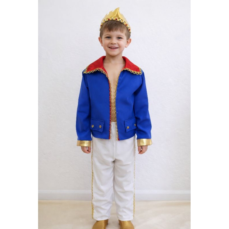 Fantasia de príncipe com a coroa infantil, roupas de príncipe infantil