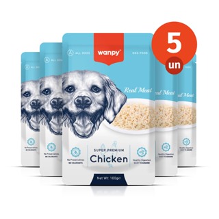 Kit 5 Truly Wanpy Petisco Sachê para Cães Sabor Frango 100g em Oferta na Shopee