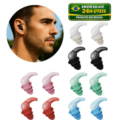 Tampão Ouvido Par 3 Camadas Antiruído Plug Dormir Natação Estudos Trabalho Protetor Auricular