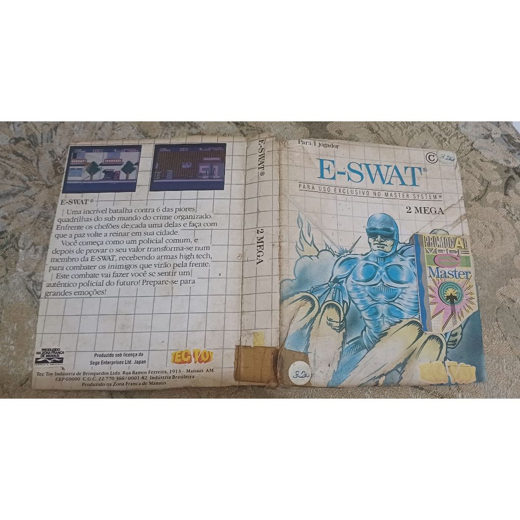 Encarte Capa E-Swat Original Tec Toy Master System