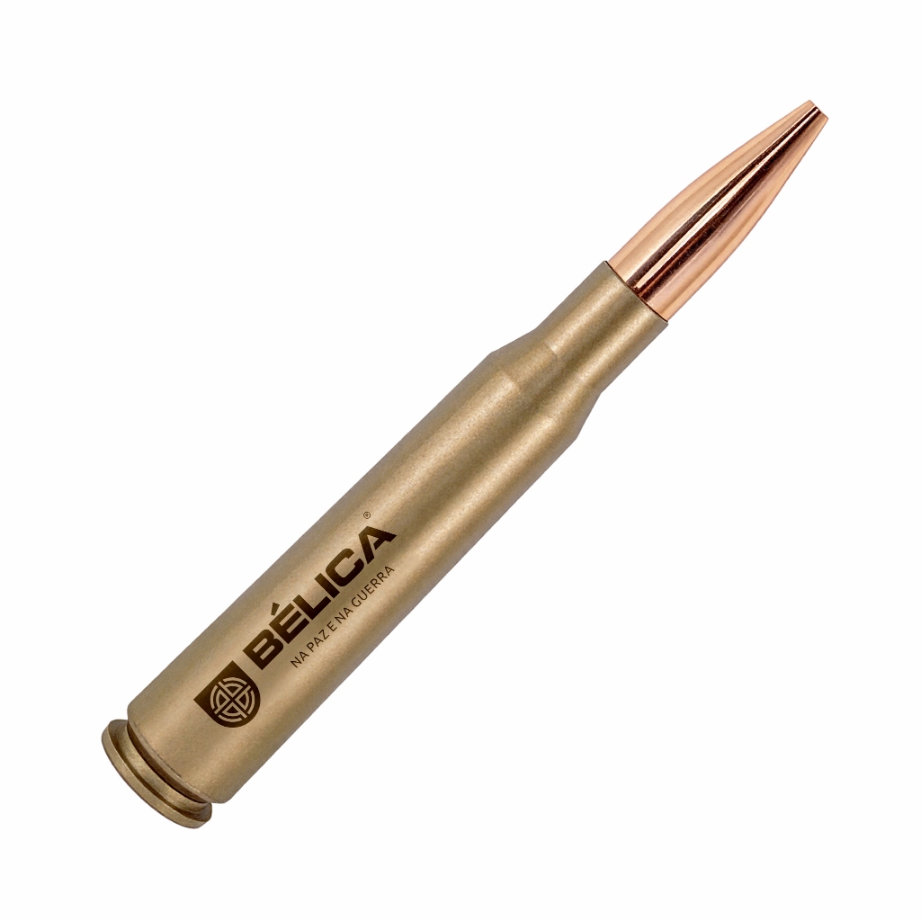 Caneta Bélica Tática Formato Projétil .50 Bmg Tinta Preta | Construída em polímero