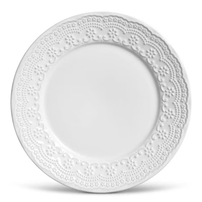 KIT C/6,12,4,2 Pratos Rasos de Cerâmica Madeleine Branco 26,5cm - Porto Brasil