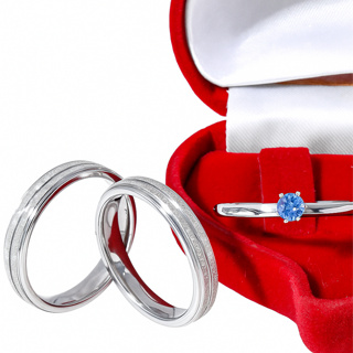 Par de Alianças de Namoro com anel solitário pedra azul com caixinha de veludo 4MM fina anatômica em Oferta na Shopee