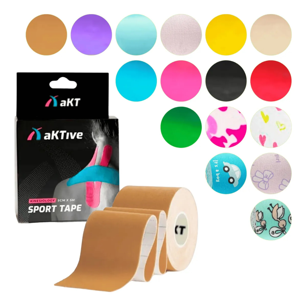 Bandagem Elástica Aktive Tape Kinesio Fita Original Fisioterapia Crossfit esportes Pós Cirurgia Gestantes