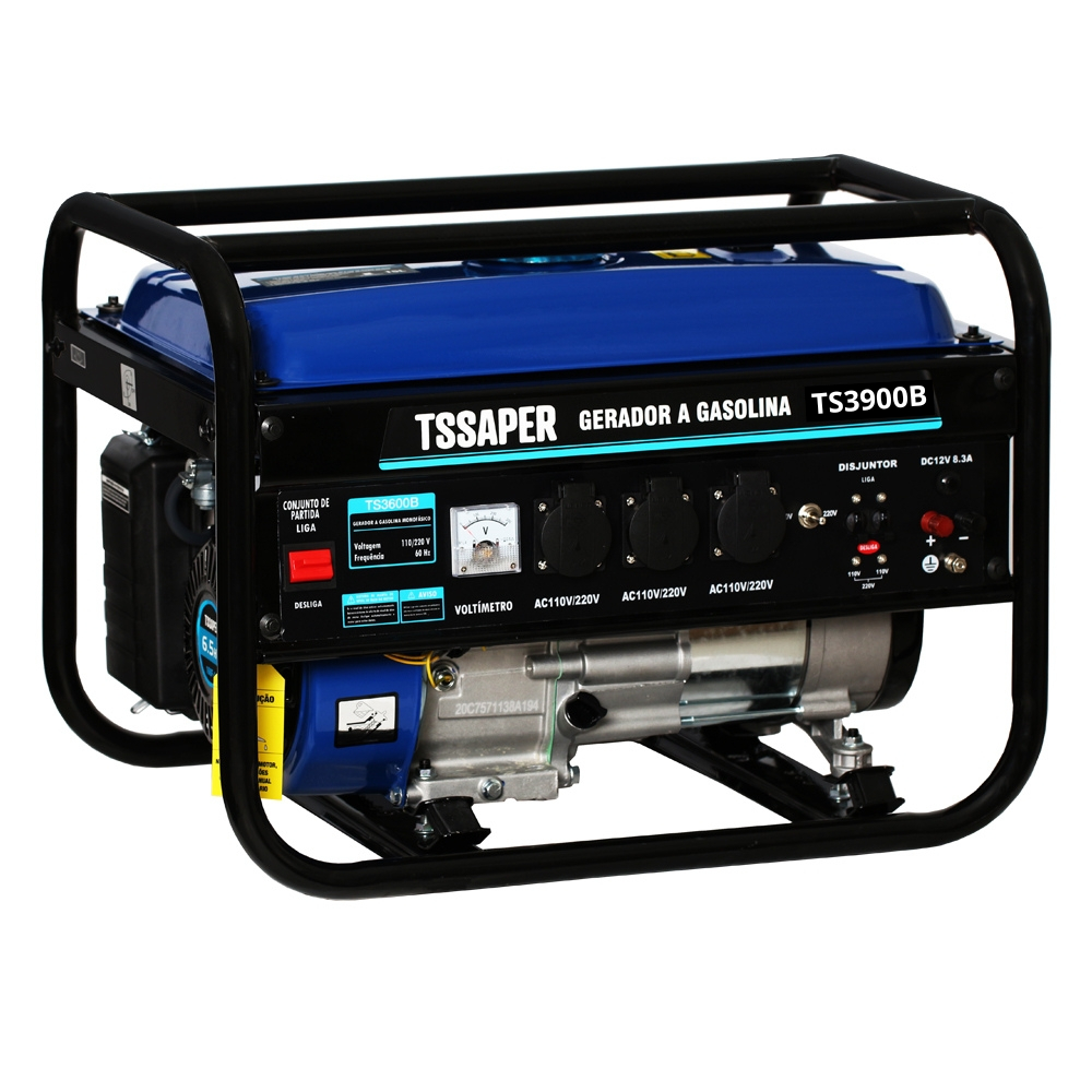 Imagem Gerador de Energia a Gasolina 3,75kva C/ AVR 110v/220v Partida Manual - TSSAPER