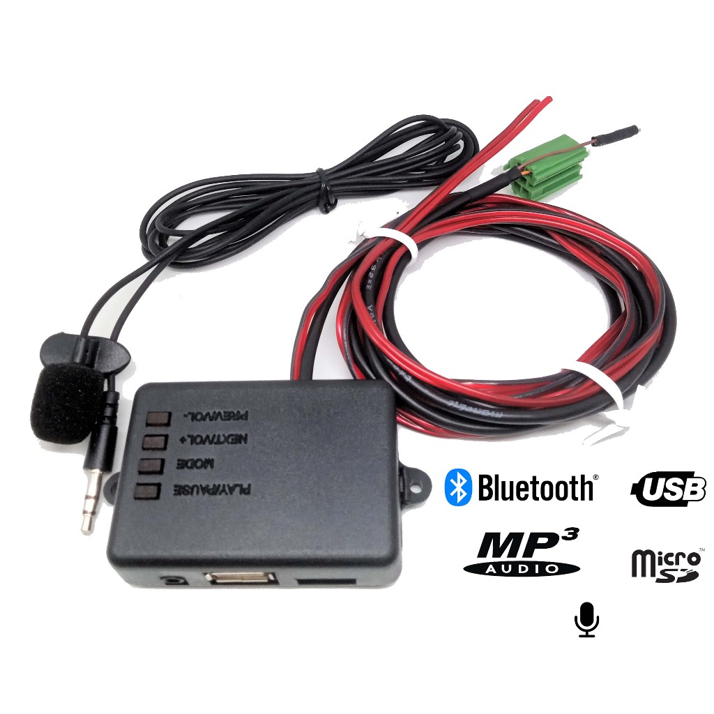 Modulo Bluetooth para o Rádio do Fiat Bravo USB Mp3 MicroSD comandos no aparelho e mic para chamadas