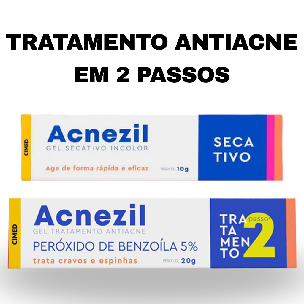 ACNEZIL TRATAMENTO ANTIACNE EM 2 PASSOS – GEL SECATIVO + TRATAMENTO em Oferta na Shopee