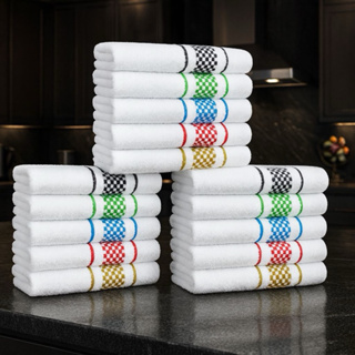 Kit c/ 15 Panos De Prato Atoalhado Premium 45x70 Cm 100% Algodão Cozinha Felpudo Jacquard em Oferta na Shopee