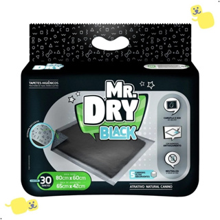 Pacote Tapete Higiênico MR DRY Black Cães com 30 Unidades 80X60g Atrativo Natural Ativo 5 Camadas em Oferta na Shopee