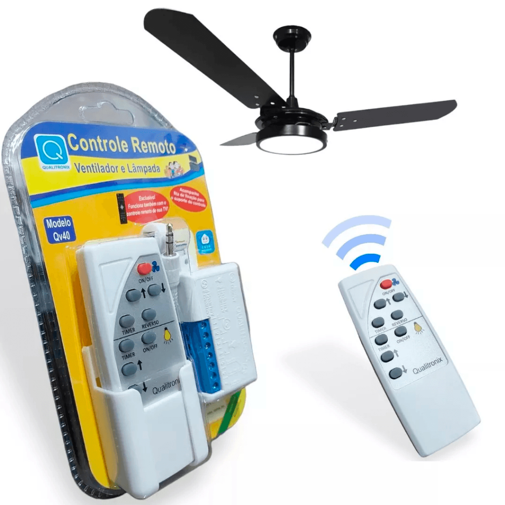Controle Remoto Universal Qualitronix QV40 Para Ventilador de Teto bivolt com receptor