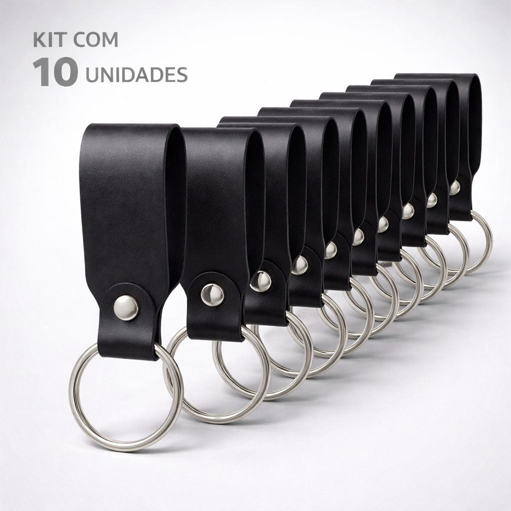 Kit 10 Chaveiro de Couro Legítimo Ideal para Presente Lembrancinha Revenda