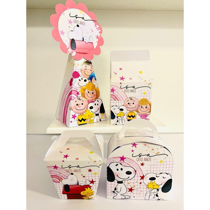 kit festa SNOOPY MENINA/Personalizado Snoopy Menina/Pega e monte/Lembrancinhas