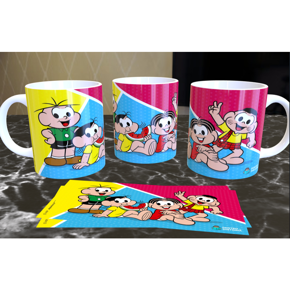 CANECA PERSONALIZADA - TURMA DA MÔNICA. - DESENHO - MONICA, CEBOLINHA, CASCÃO E MAGALI