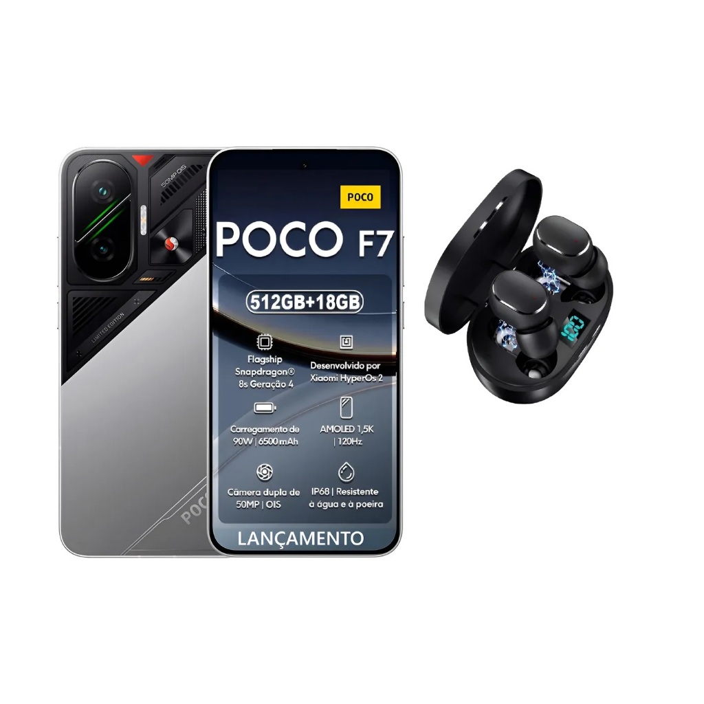 POCO F7 5G Xiaomi | 512GB | 12GB RAM | Rápido e Potente Edição Limitada