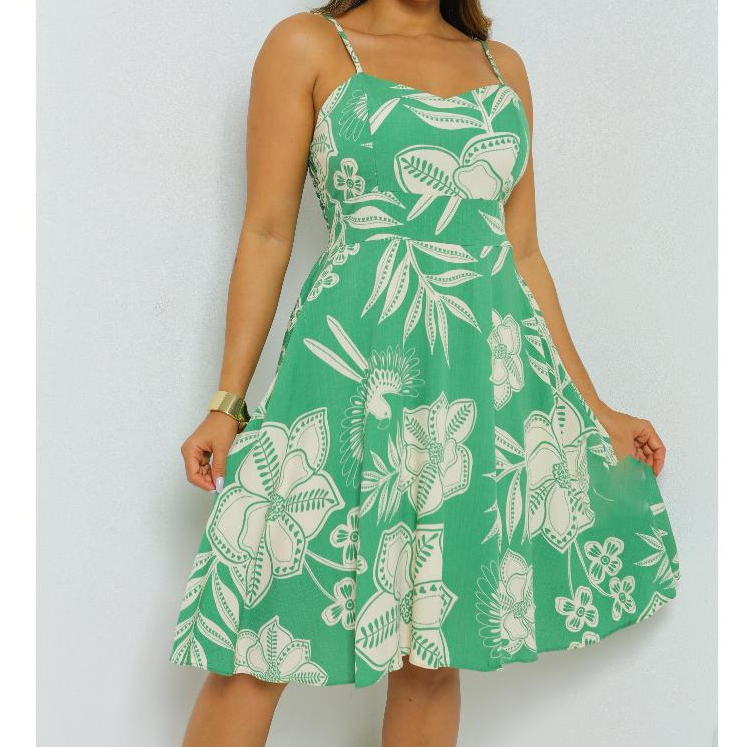 Vestido Femenino Curto Floral de alcinha ,Fresquinho Para o Verão em Oferta na Shopee