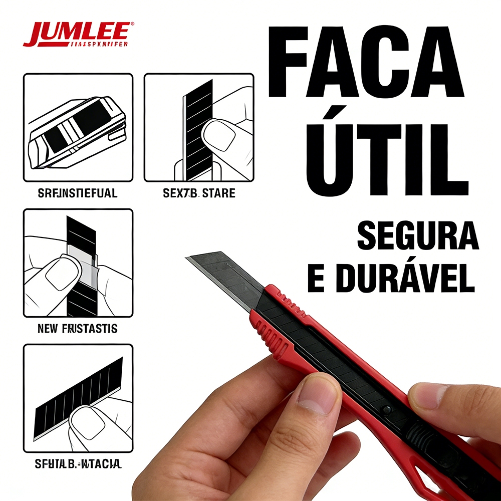 Faca Útil JUMLEE - Segura e Durável - Para Cortes de Papel, Cartão e Materiais Leves JT-1147
