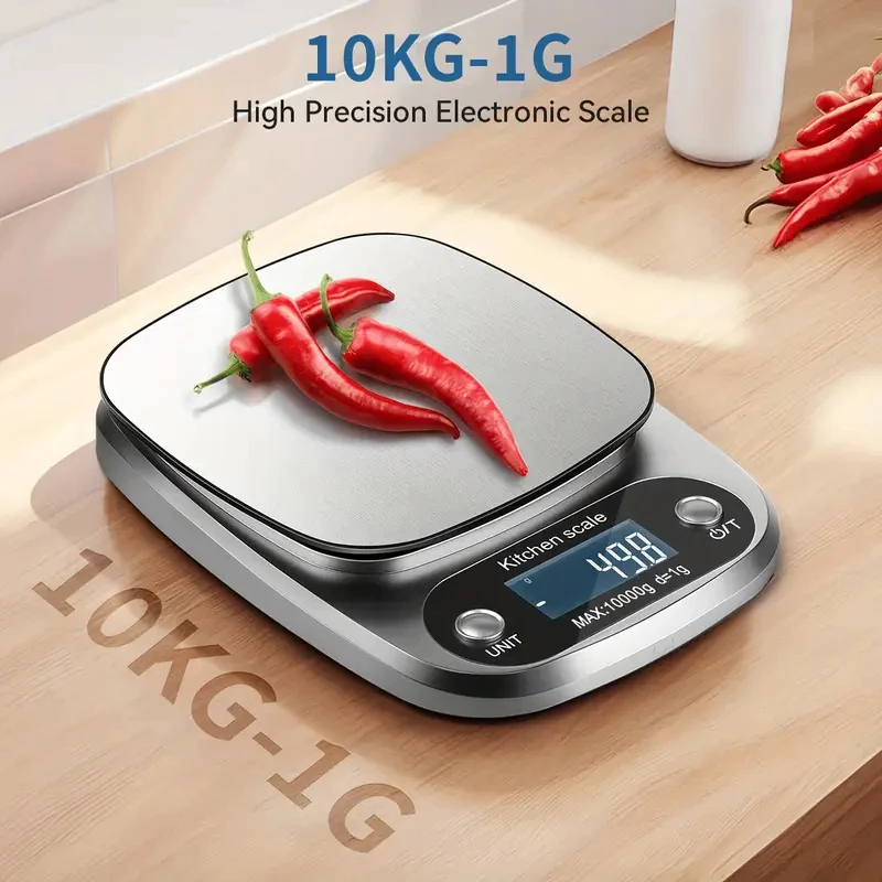 Balança Digital Cozinha De Aço Inoxidável 10kg/1g Teclado Balança De Cozinha Balança De Alimentos Balança De Comida