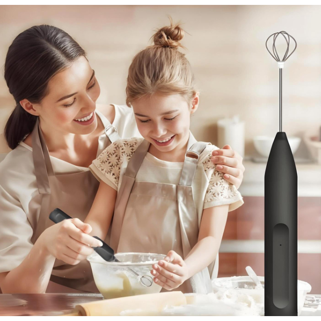 Mixer Misturador de Bebidas Elétrico Recarregável 2 em 1 Portátil Com 3 Velocidades Ajustáveis Espuma Leite Clara-M2