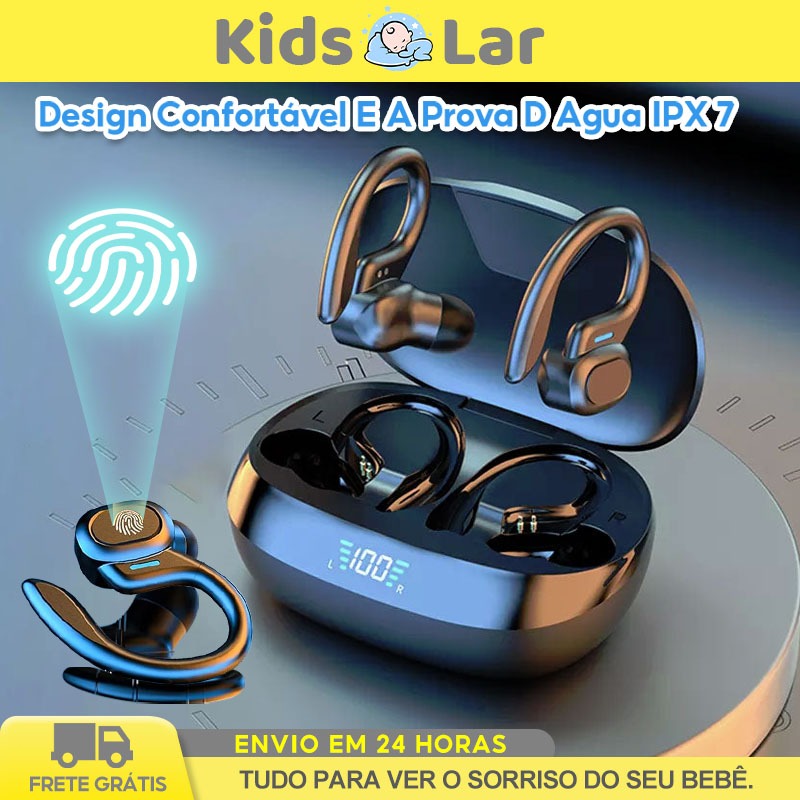 Fone Bluetooth Barato Fones de Ouvido Sem Fio com Clipe Para Cancelamento de Ruído e Ganchos de Orelha À Prova De Suor