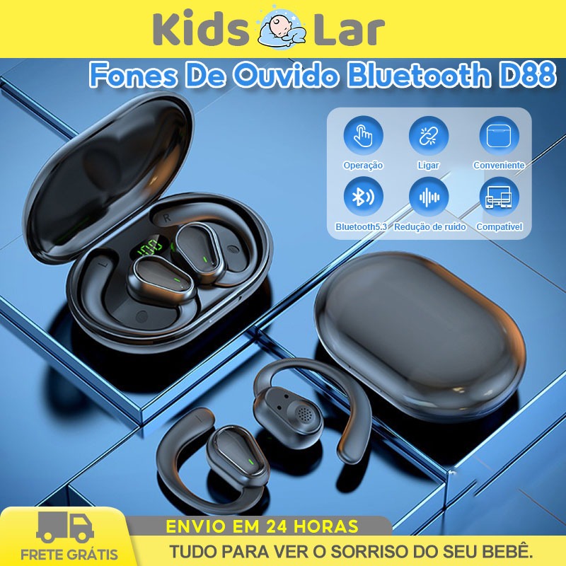 Fone de Ouvido Bluetooth Sem Fio 5.3 Fones Sem fio Som Estéreo Toque Inteligente e Resistência à Água em Oferta na Shopee