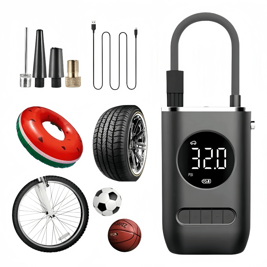Mini Compressor de Ar Portatil Recarregavél Digital USB Calibrador Pneu Envio Imediato FLUX em Oferta na Shopee