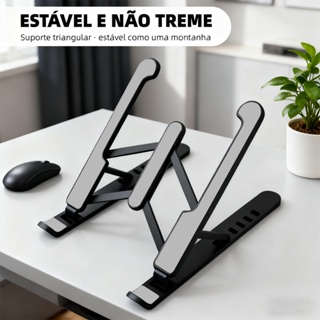 Suporte para laptop – Portátil dobrável ajustável resistente durável ABS antiderrapante preto/branco em Oferta na Shopee