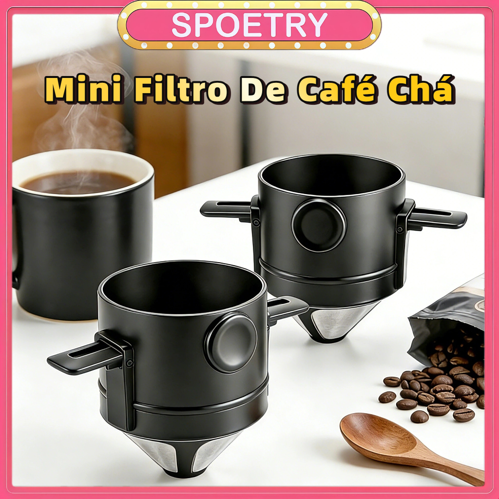 Mini Filtro De Café Chá Coador De Café Reutilizável Portátil Inox tela de café portátil dobrável