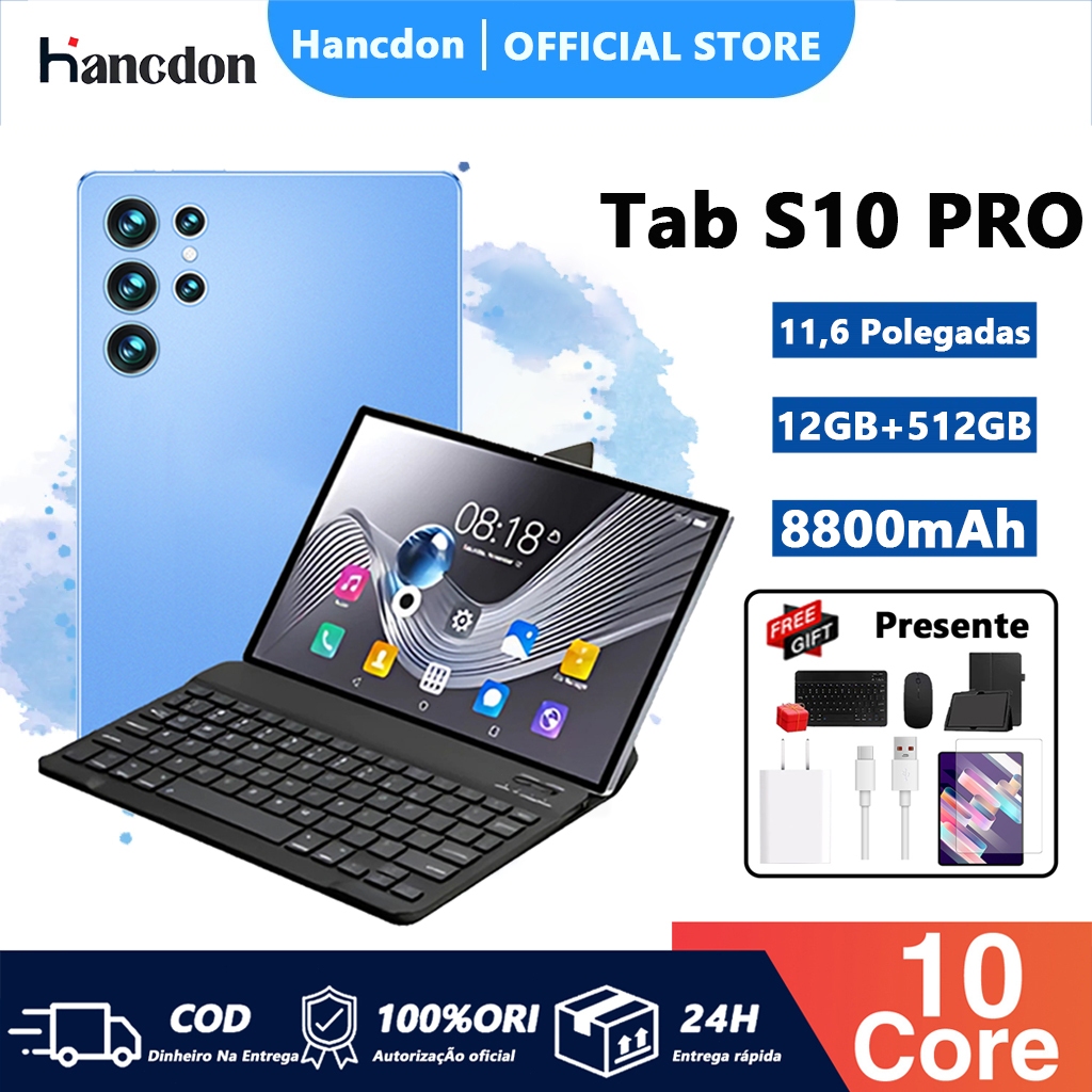 【Teclado e Mouse gratuitos】Tablet Galaxy S10 Pro HD de 11,6 Polegadas 5g Tablet 12gb 512gb 8800mAh 5g Wifi - Miniatura 2