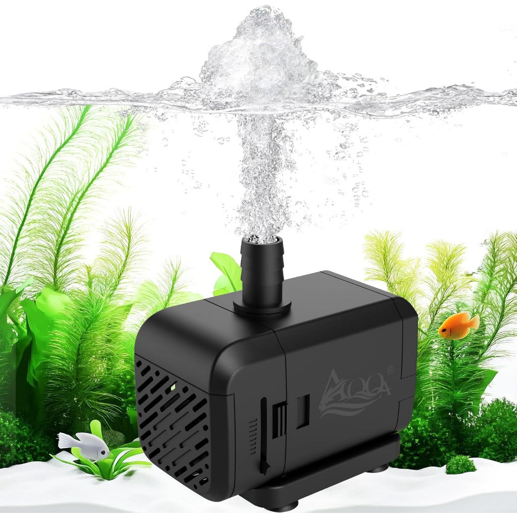 Bomba Submersa Silenciosa 1600L/h com Aspiração Lateral Filtragem e Remoção de Detritos Por Hora Aquario Fonte Lago