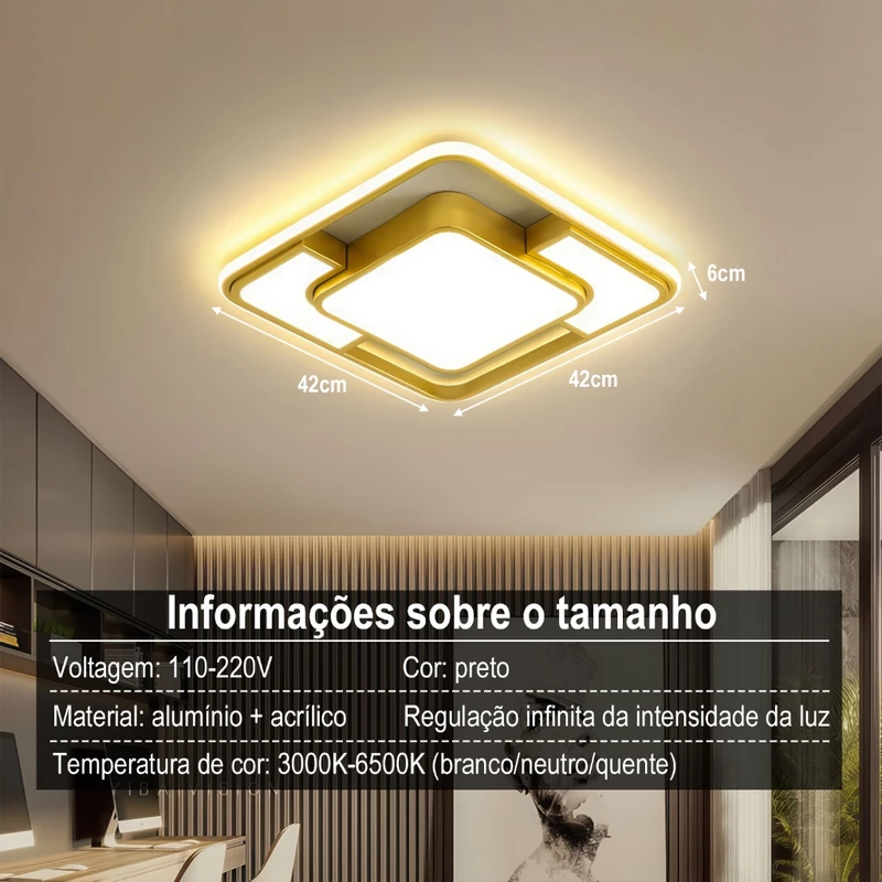 Lustre Pendente de LED 3 em 1 para Quarto Bivolt com Controle Remoto — foto 5