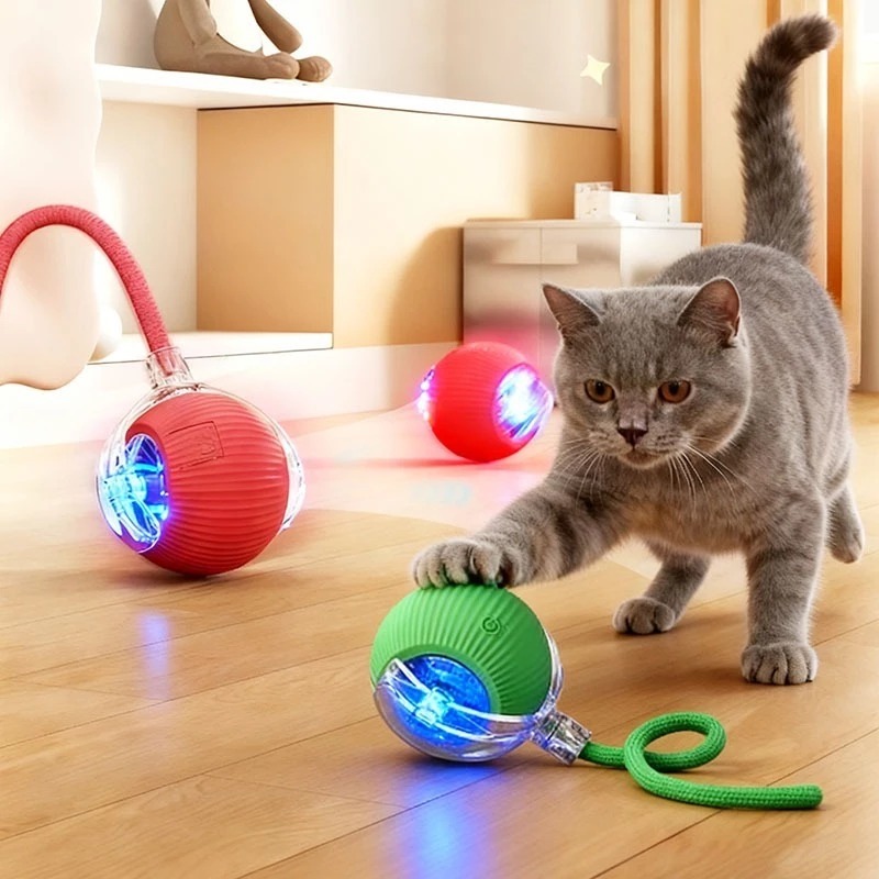 Bola Brinquedos De Rolamento Automático Cauda Do Falso Recarregável Bola Inteligente Gato Interativo em Oferta na Shopee