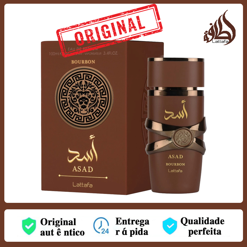 Perfume  Lattafa Asad Bourbon 100ml  Eau De Parfum Masculina Perfume  Original 100%  Perfumado duradouro