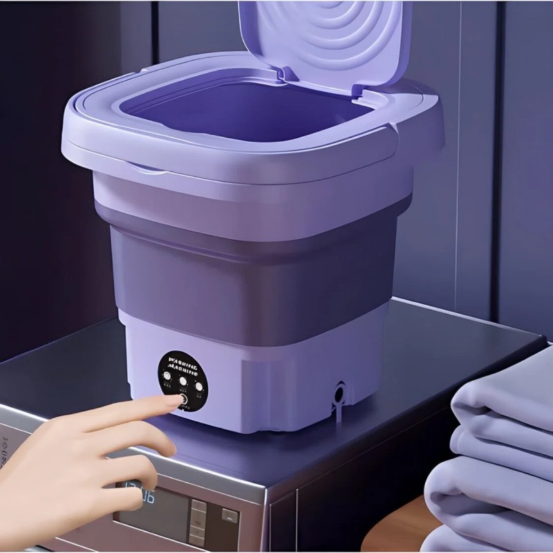 Mini máquina de lavar portátil dobrável moderna totalmente automática de 11 litros.