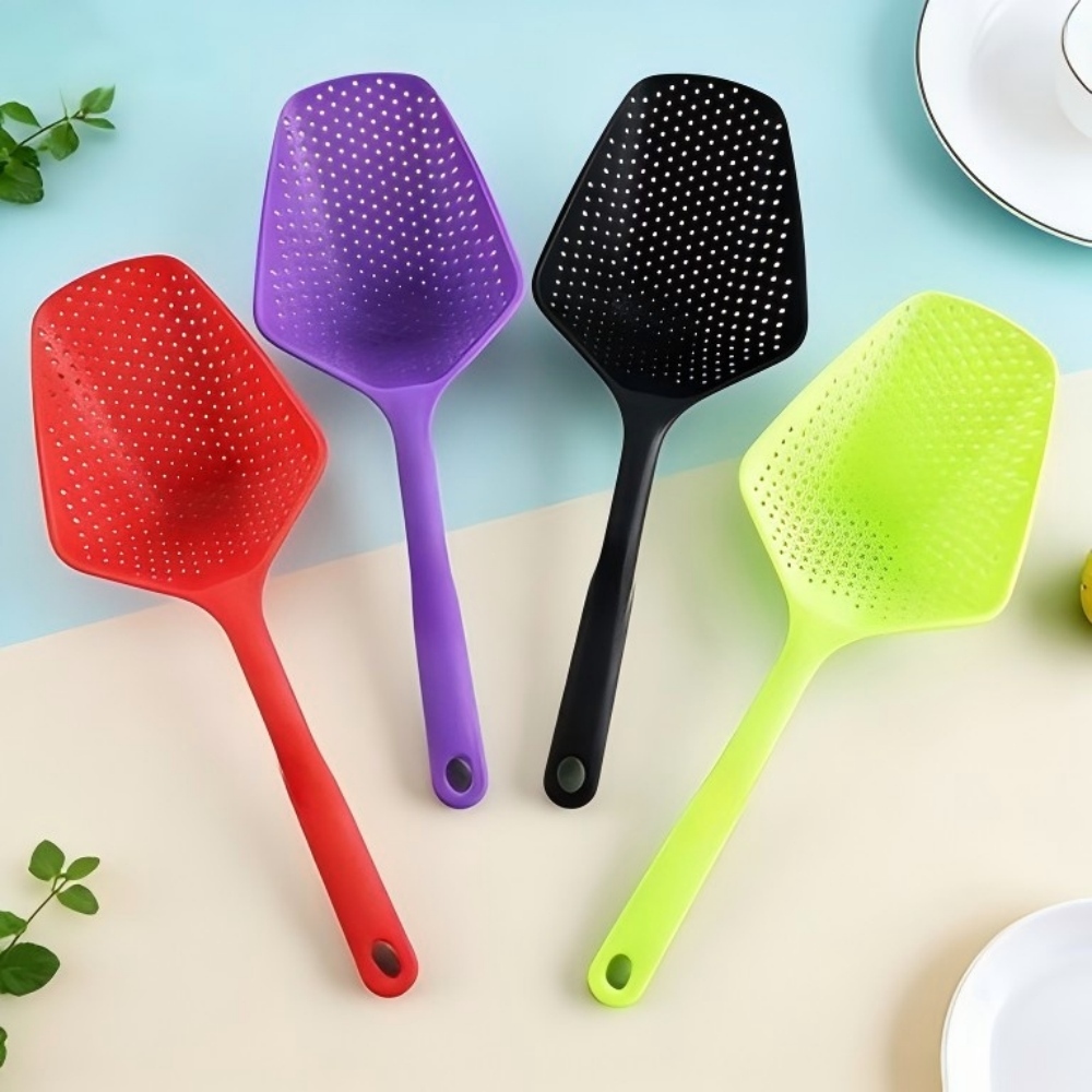 Colher Escorredora de Nylon – Ideal para Cozinha, Perfeita para Alimentos Quentes e Frios