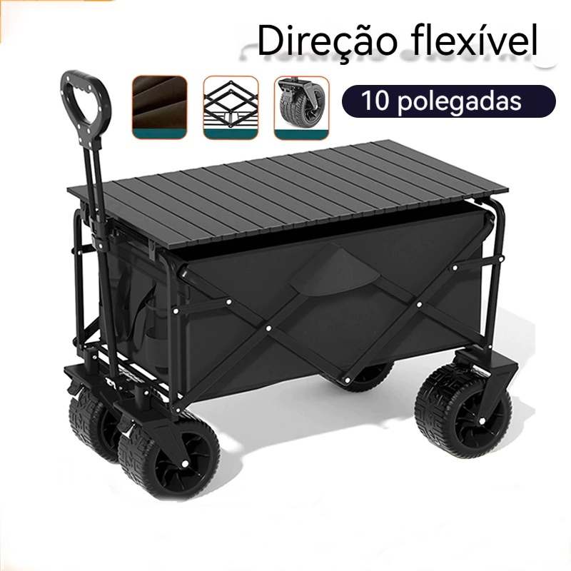 Carrinho Multiuso Para Camping Até 300kg Dobrável Camping Pesca Compras Carrinho de mão dobrável