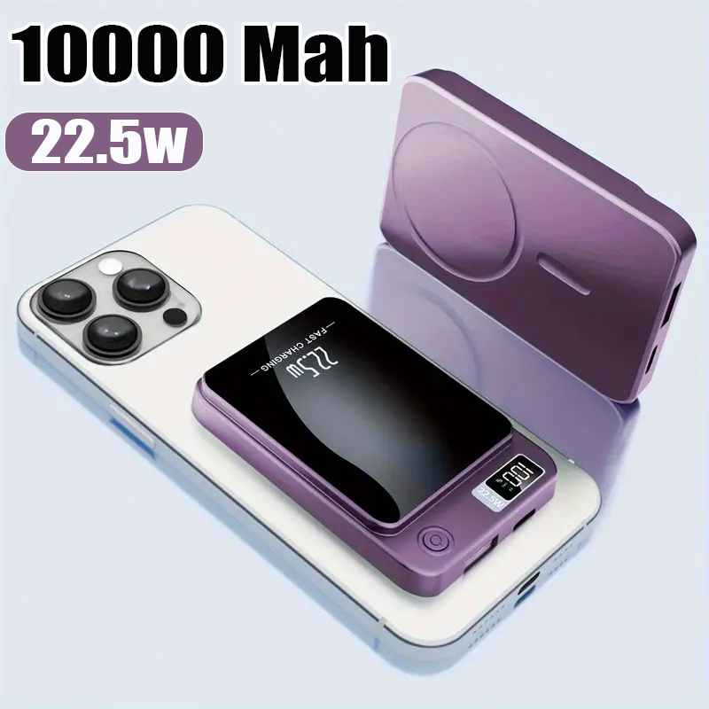 Power Bank MagSafe 10000mAh Carregador Portátil  20W Rápido Indutivo Sem Fio Absorção Magnética para iPhone A7