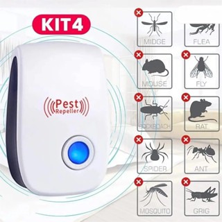 KIT 4/3/2/1 Repelente Eletrônico Ultrassônico Mosca Pernilongos Baratas Morcegos repele e Espanta Ratos bivolt em Oferta na Shopee