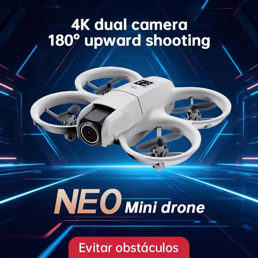 DLI Drone Neo Com Câmera 4k Full Hd Wifi Cor Cinza 2 Baterias