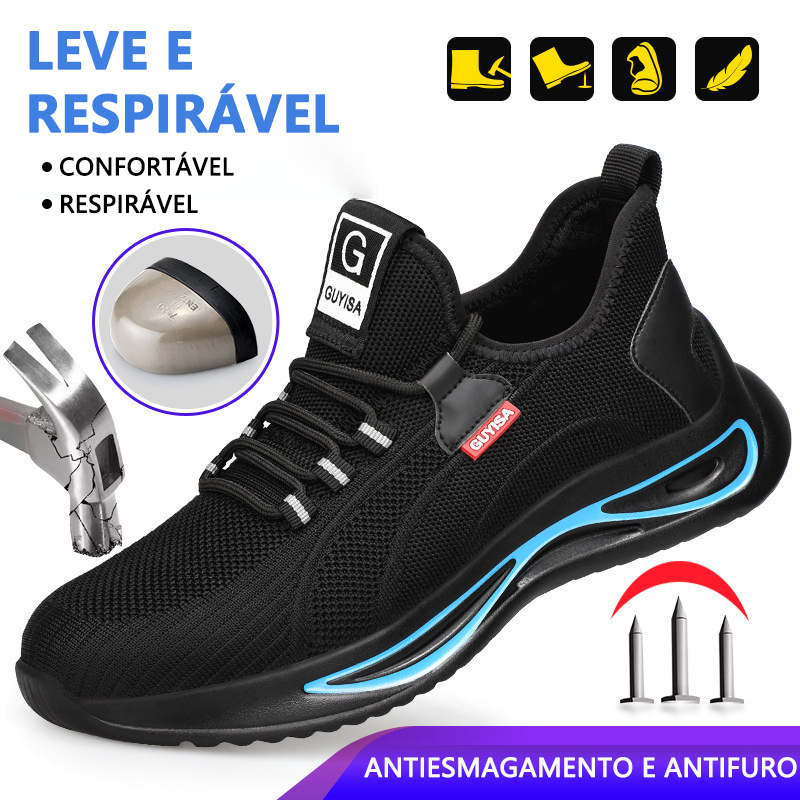 Sapato de Segurança Trabalho Indestrutível Bico de Aço Anti-impacto e Anti-penetração Masculino Feminino em Oferta na Shopee
