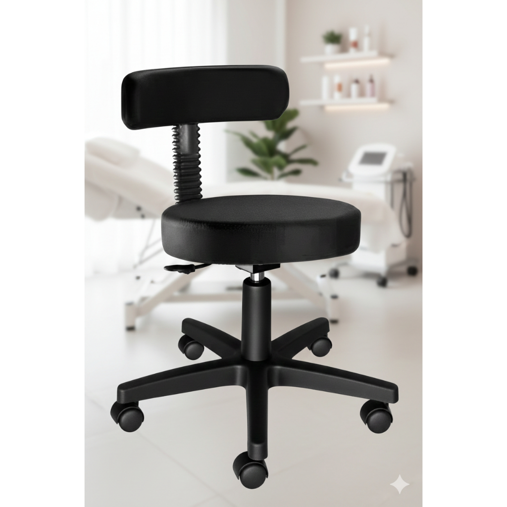 Cadeira Mocho Profissional Regulável Estética Manicure Tatuador Com Encosto Confortável - Direto de Fábrica em Oferta na Shopee