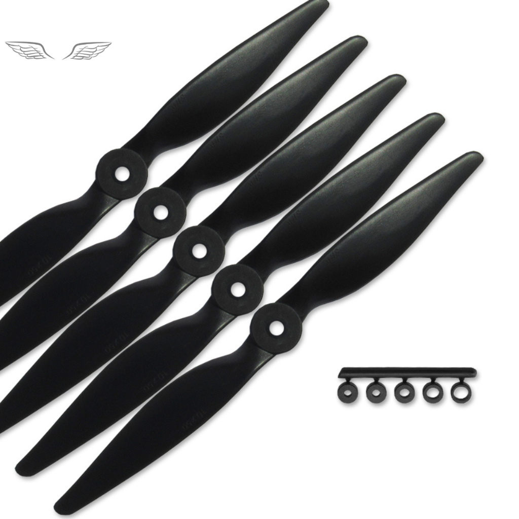 5 Hélice 10x5 Mhs Fly rígida para aeromodelo com Motor Elétrico 900kv-1200kv 22/12 - 28/22 - 28/36